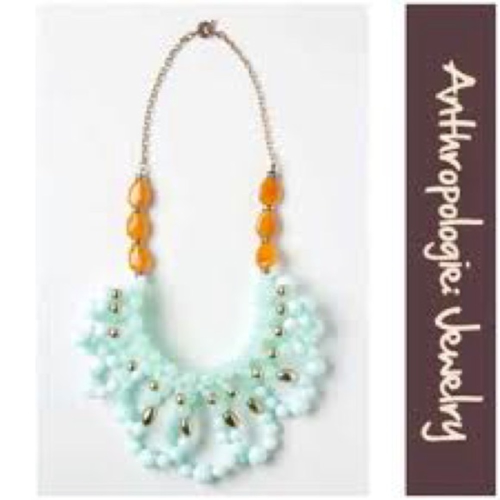 Anthropologie Aqua and Amber Necklace